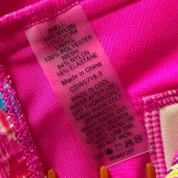 Johnny Was Striped Bathing Suit Back Tie Top & Hipster Bottoms Swim Set sz L & M - Picture 8 of 8